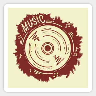 Gramophone retro disc Sticker